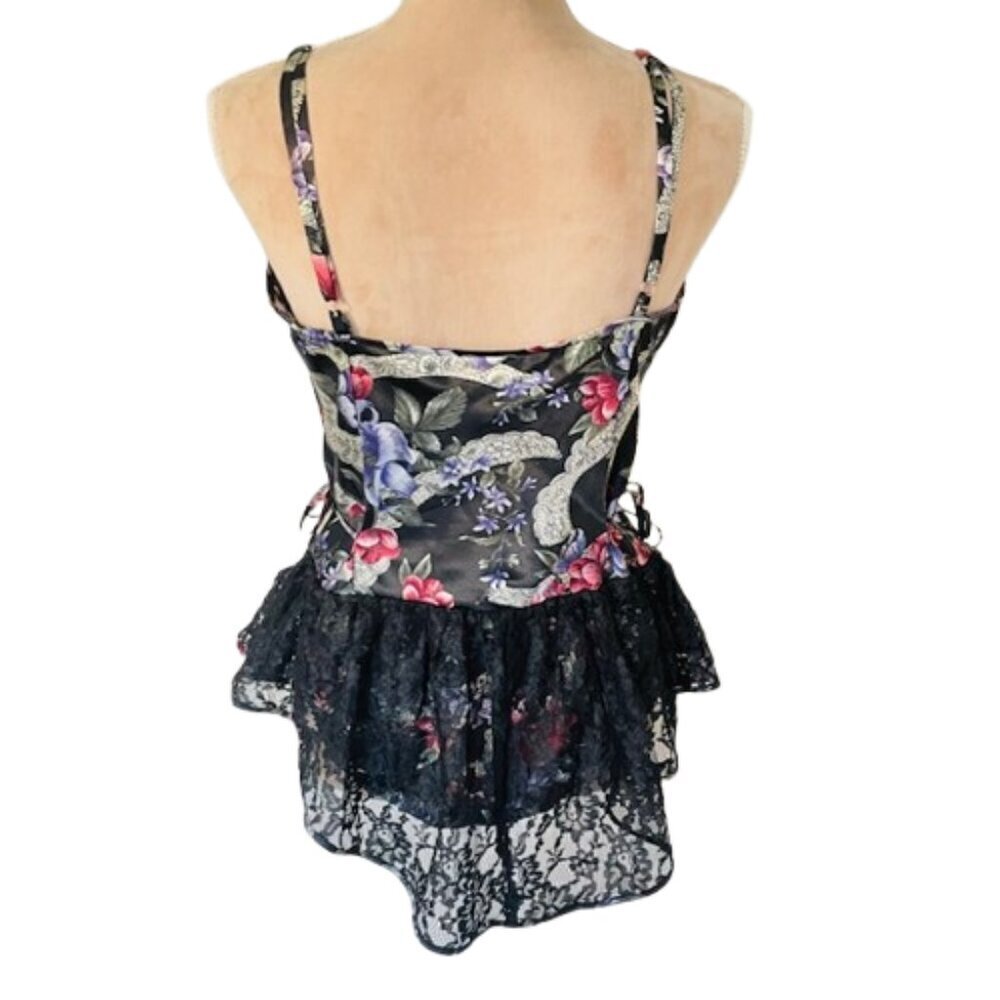 Vintage Victoria’s Secret Gold Label Teddy Romper Lace Floral Satin Dainty Med - Picture 2 of 13